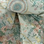 Vtg French Fleurdelis Floral Cotton 3 Yds 92   w Fabric Lilac Hydrangea Victorian