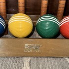      Vintage Forster Croquet Set   Wheeled Stand 6 Player Made Usa Wood Wooden