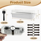 Obxmlfy Mini Loaf Pans 100 Pack 6 8 Oz White Rectangle Aluminum Foil Baking Pans