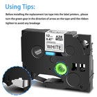 Black On Clear white red blue yellow 12mm Label Tape For Brother Tze131 231-731