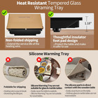 Electric Warming Tray 22 x14      Food Warmer With Thermostat  2 Heat Modes  Gold
