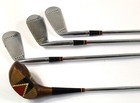 Vintage Lot Of 4 Spalding Bob Goalby Golf Clubs Rh Stainless 5 7 9 Iron 3 Wood