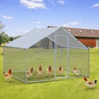 10x6 5ft Walk-in Metal Chicken Coop W run Cover Heavy Duty Poultry Cage For Hens