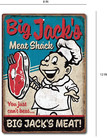 Big Jacks Meat Shack Funny Barbeque Grill  Aluminum Sign Rustic Vintage Replica