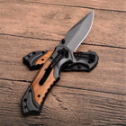 Pocket Hunting Knife Tactical Folding Personalized Gift For Men Wood Handle