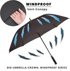 Xl 62in Oversize Double Canopy Vented Windproof Waterproof Golf Umbrella  Black