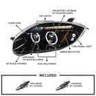Led Jet Black Dual Halo Projector Headlights For 2006-2012 Eclipse Pair