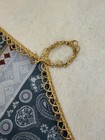Vintage Handmade Felt Christmas Tree Skirt Sequin Ornaments Scalloped Edge 50   