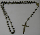 Religious Rosary Black Glass Capped Bead Sh Of Jesus Virgin Mary Medal Crucifix