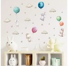 Cartoon 4pcs Bunny Balloons Wall Stickers Baby Nursery Room Decor Vinyl Kids Col