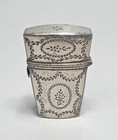 19c antique Imperial Russian Sterling Silver Etui Miniature Box Case Engraved