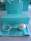 Tiffany Sterling Silver   New   Baby Rattle Barbell   Ring Large   Pouch  Box