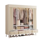 Portable Fabric Wardrobe Closet Metal Frame Bedroom Storage Cabinet Organizer