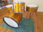  Vintage 1966 Ludwig Club Date Outfit  Gold Sparkle W matching Jazz Fest Snare  