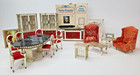 Lot Of 16 Ideal Petite Princess Dollhouse Miniatures Lounge foyer   Dining Rooms
