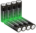 3 7v 18650 Rechargeable Battery 9900mah High Capacity  button Top  8 Pack 