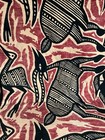 Vintage African Batik Cotton Mud Cloth Antelope Bird Fish Fabric Remnant