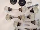 Mixed Lot Of 12 Antique Vintage Crystal Glass Metal Door Handle Knobs Plus 3