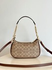New Coach Cv933 Teri Shoulder Bag In Signature Canvas Outlet Brown Free Shipping