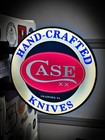 Case Xx Hand-crafted Knives Round Led Light Box   Double Sided Sign Rgb Option