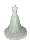 White Embroidered Mesh Overlay Wedding Gown Dress Size 10  599