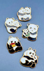 Five Vintage Panda Mini Pins B140
