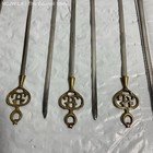 Set Of 12 Vintage Ornate Brass   Steel Kebab Skewers