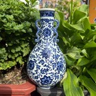 Chinese Porcelain A Pair Of Blue And White Vases With Double   ears
