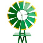 8ft Green Metal Windmill Yard Garden Decoration Weather Rust Resistant Wind Mill