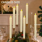 Upgraded Real Wax Led Flameless Taper Candles With Remote  6 Pcs Ivory Dripping 