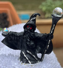 Spoontiques Wizard Dark Finish Pewter Staff Crystal Ball Red Crystal Eyes 1 5 