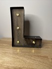 Studio Decor Marquee Letter L Light Up Sign Metal Wood 9  Brown Silver