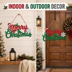 Wooden Merry Christmas Door Hanger Sign - 11 8in Holiday Decor For Home