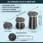 Numanu 19 7  Xxl Taller   Wider Collapsible Stool  Seat Cushion   Carry Bag