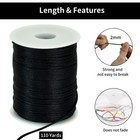 Toniful 2mm X 110 Yards Black Nylon Cord Satin String For Bracelet Jewelry Makin