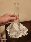 Vintage Tear Drop Glass Vase Diamond Pattern 10 Inches Tall