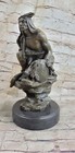 Bronze Marble Sculpture Native American Indian Warrior Figurine Statue Figure
