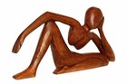 12  Abstract Sculpture Statue Wooden Hand Carved  relaxing Man  Home Decor