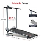Non Powered Manual Treadmill Compact Foldable Indoor Cardio Fitness Machine New