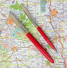 Vintage Sheaffer Snorkel Fountain Pen   Pencil Set  Fiesta Red Plastic  W  Box