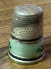 Antique Germany Sterling Silver 925 Enamel Band Flowers Thimble Size 5