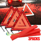 3xemergency Warning Triangles Roadside Safety Sign Foldable Reflective Triangles