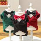 Pet Puppy Adjustable Bow Tie Suit Dog Tuxedo Costume Formal Shirt Fleece Sweater