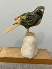 Peru Stone   Mineral Carved Bird Statue   Figurine On Quartz Stand