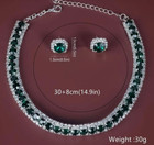 Jewelry Set-pink Crystal Necklace 15 7   And Earrings Jewelry Set