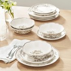 The Pioneer Woman Agatha 12-piece Stoneware Dinnerware Set  Brown