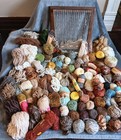 Vintage Weaving Loom Set  Huge Lot  Wooden Loom   Textile Yarn  Earthy Tone