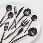 45pc Shapleigh Flatware Set Matte Black - Threshold  Stainless Steel