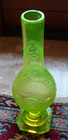 Antique Bohemian Vaseline Hookak Base Glass For The Ottoman Market  19th C 