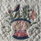Vtg Hand Stitched Huge Quilt Floral Butterflies Pink White Applique King 96 X85